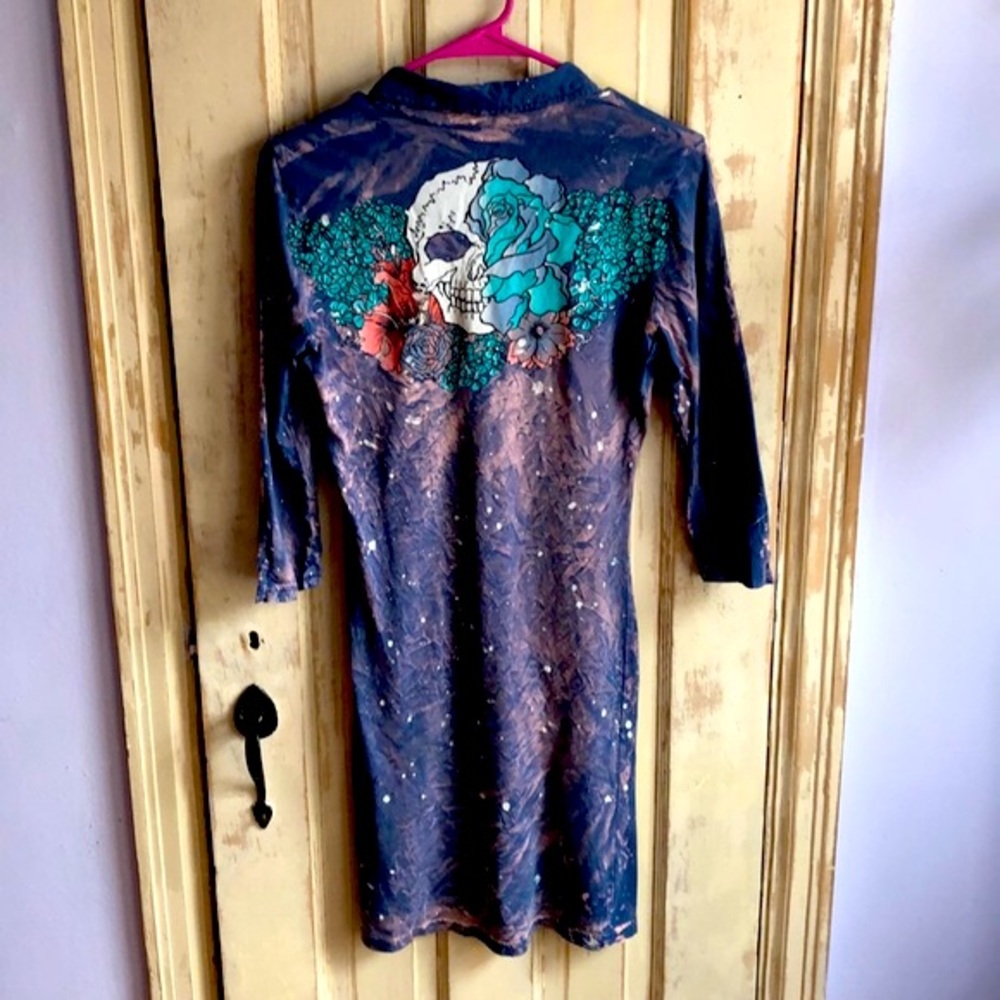 Grail USA Dress skull art 100% cotton Sz s